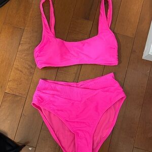 Macy’s Salt & Cove Rib Pink Bikini Set